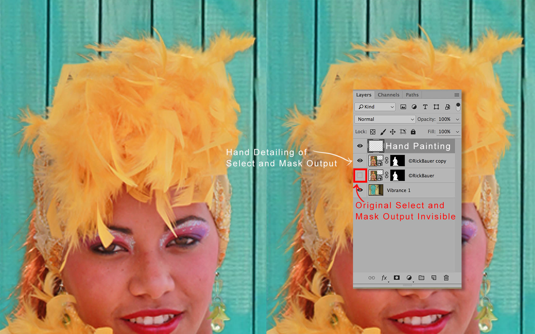 select and mask in photoshop final layer