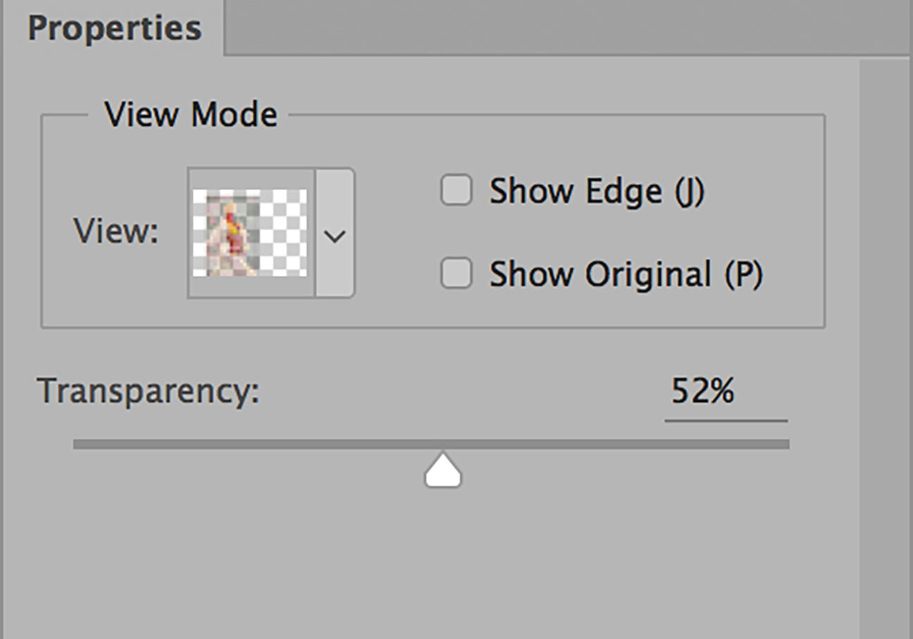 select and mask in photoshop view modes