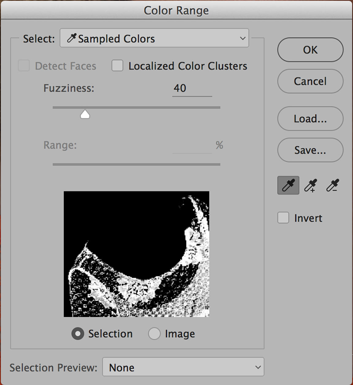 photoshop color range select specific colors